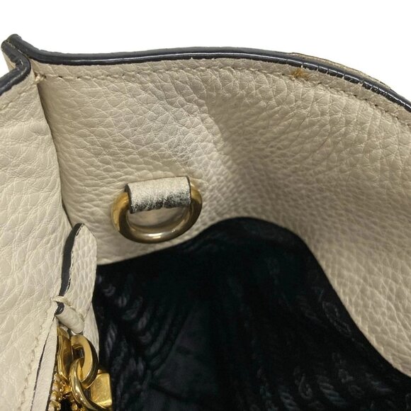 Auth PRADA - BN2673 Off White Leather Handbag - Picture 10 of 12